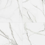 Satori Calacatta 32-in x 32-in Polished Porcelain Marble-Look Floor and Wall Tile, Rectified (13.78-sq ft/Carton)