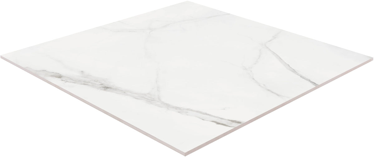 Satori Calacatta 32-in x 32-in Polished Porcelain Marble-Look Floor and Wall Tile, Rectified (13.78-sq ft/Carton)