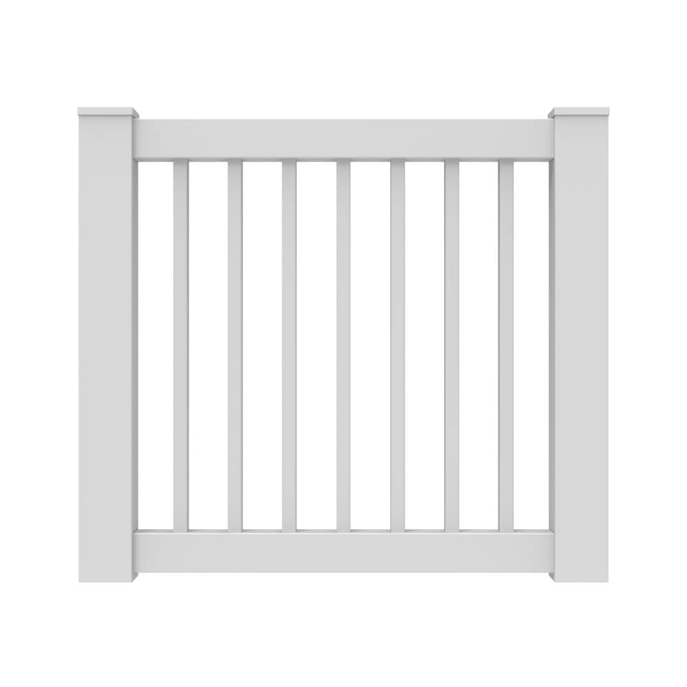 Freedom Bella Premier 46-1/2-in L x 42-in H White Vinyl Deck Railing Gate (Assembly Required)