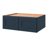 allen + roth Port 33-in W x 12.125-in H x 24-in D Navy Wall Fully Assembled Cabinet (Flat Panel Shaker Door Style)