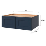 allen + roth Port 33-in W x 12.125-in H x 24-in D Navy Wall Fully Assembled Cabinet (Flat Panel Shaker Door Style)