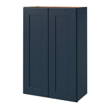 allen + roth Port 24-in W x 36.125-in H x 12-in D Navy Wall Fully Assembled Cabinet (Flat Panel Shaker Door Style)