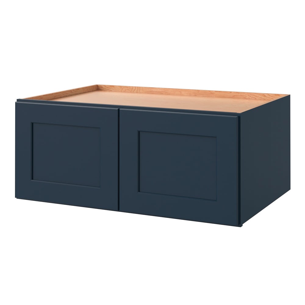 allen + roth Port 36-in W x 15.125-in H x 24-in D Navy Wall Fully Assembled Cabinet (Flat Panel Shaker Door Style)