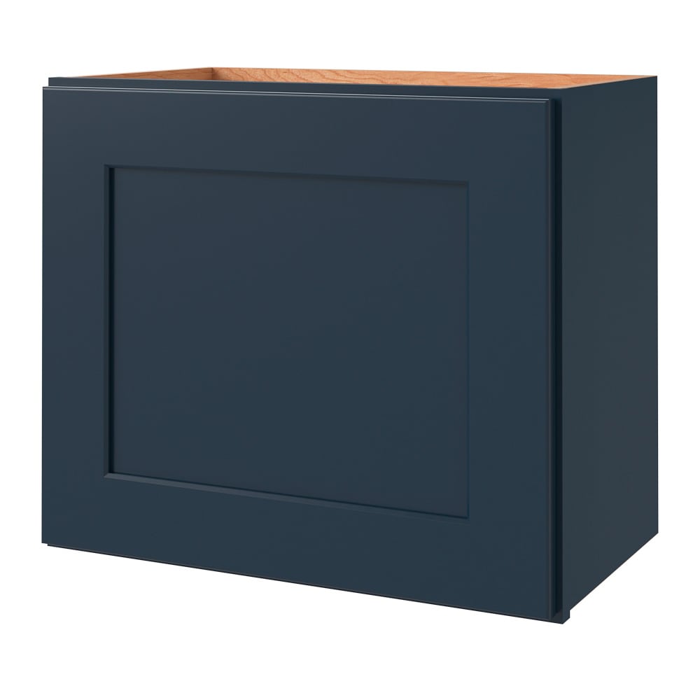 allen + roth Port 21-in W x 18-in H x 12-in D Navy Wall Fully Assembled Cabinet (Flat Panel Shaker Door Style)
