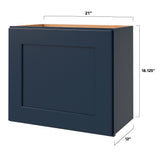 allen + roth Port 21-in W x 18-in H x 12-in D Navy Wall Fully Assembled Cabinet (Flat Panel Shaker Door Style)