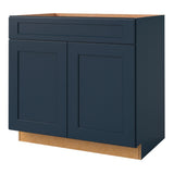 allen + roth Port 36-in W x 34.5-in H x 24-in D Navy 1-Drawer Base Fully Assembled Cabinet (Flat Panel Shaker Style)