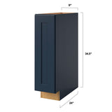 allen + roth Port 9-in W x 34.5-in H x 24-in D Navy Base Fully Assembled Cabinet (Flat Panel Square Door Style)