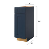 allen + roth Port 12-in W x 34.5-in H x 24-in D Navy 1-Drawer Base Fully Assembled Cabinet (Flat Panel Shaker Style)