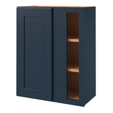 allen + roth Port 24-in W x 30.125-in H x 12-in D Navy Blind Corner Wall Fully Assembled Cabinet (Flat Panel Shaker Style)