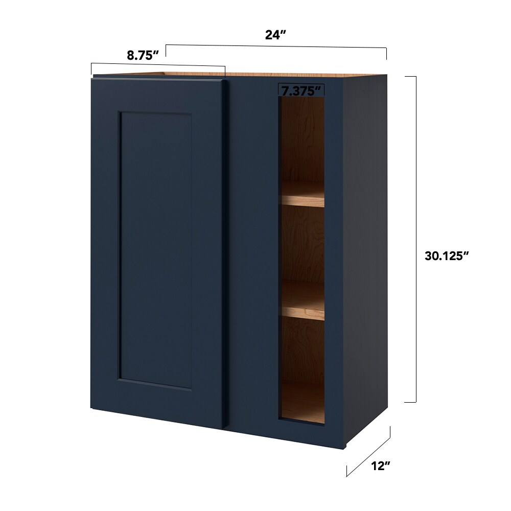 allen + roth Port 33-in W x 34.5-in H x 24-in D Navy Blind 1-Drawer Base Fully Assembled Cabinet (Flat Panel Shaker Style)