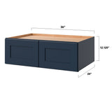 allen + roth Port 36-in W x 12.125-in H x 24-in D Navy Wall Fully Assembled Cabinet (Flat Panel Shaker Door Style)