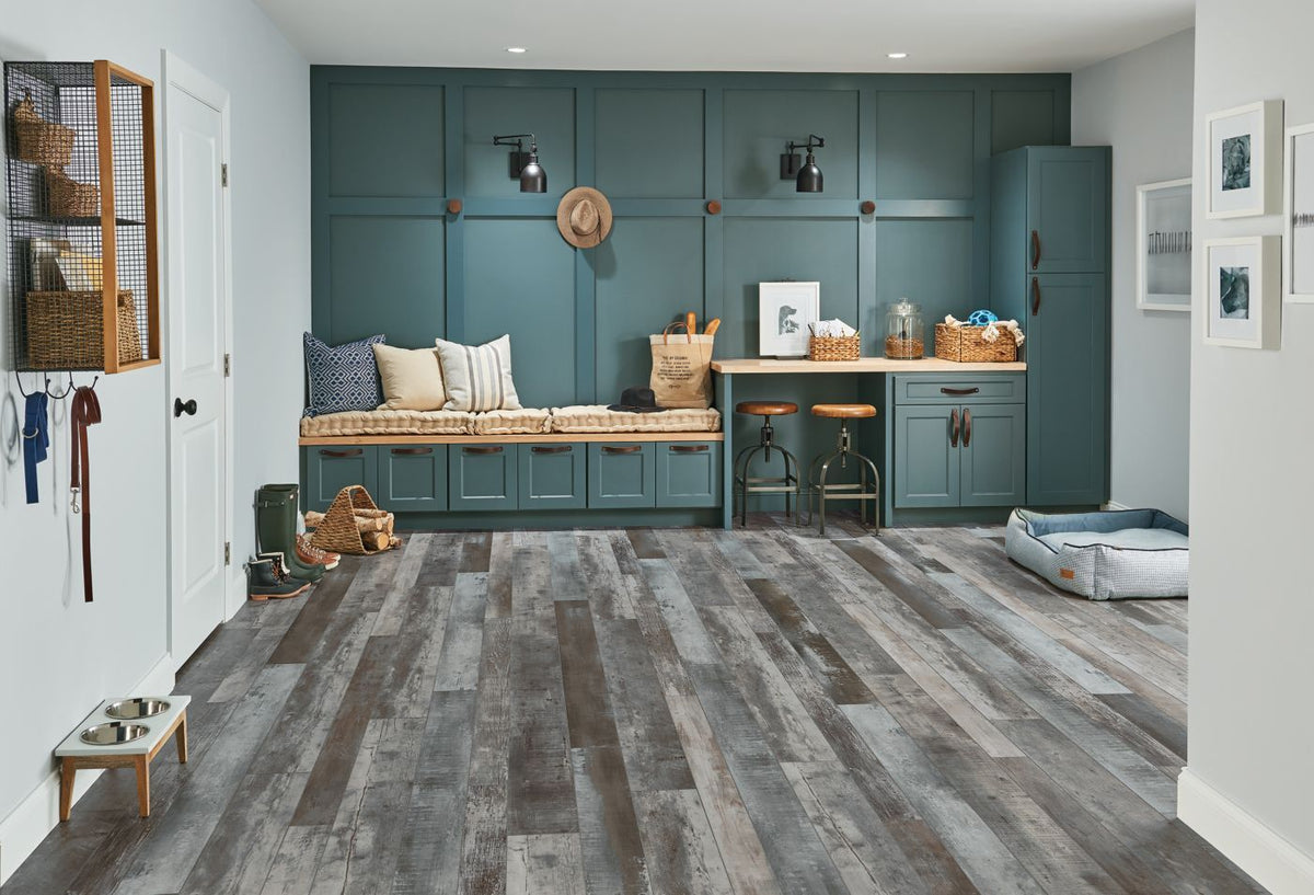 Armstrong Flooring Empower Baltic Blue 6-in Wide x 7-mm Thick Waterproof Interlocking Luxury Vinyl Plank Flooring (17.4-sq ft)