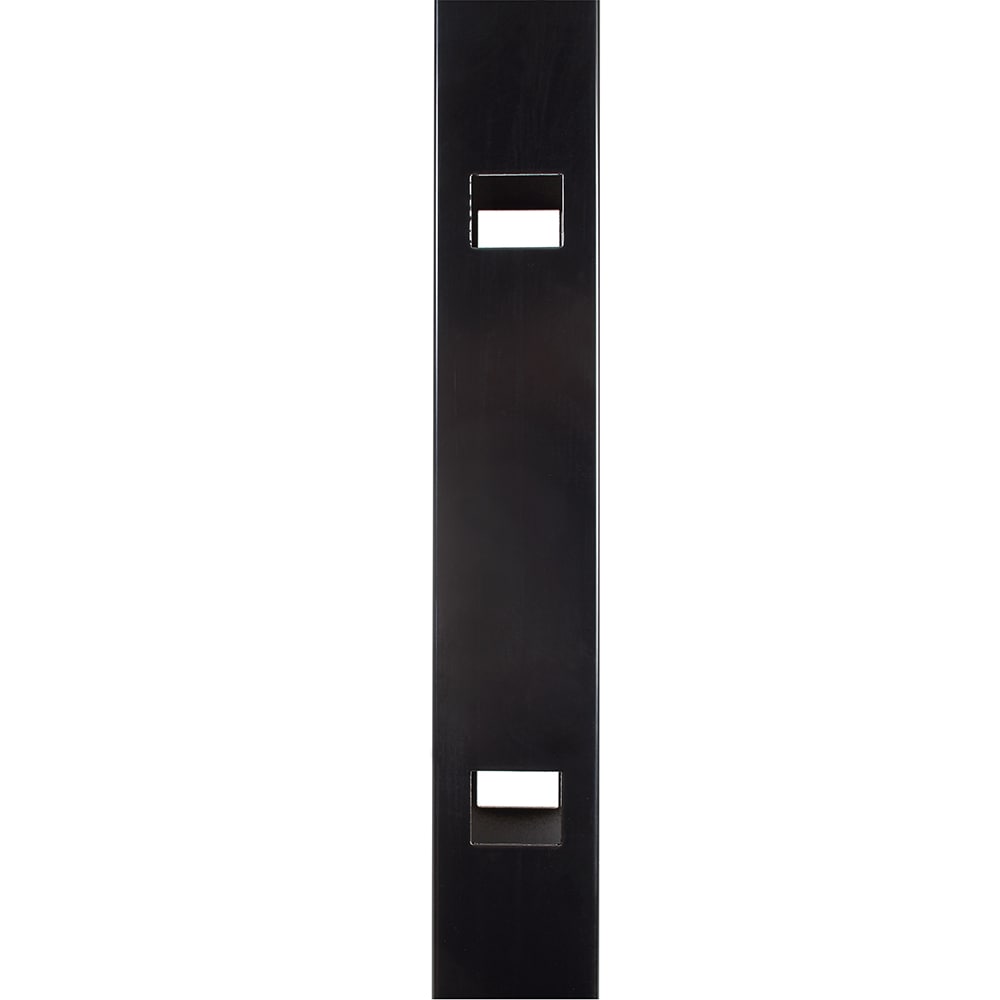 Fortress Building Products Athens 6-ft H x 2-in W Gloss Black Aluminum Spaced Picket Flat-top Privacy Line Fence Post
