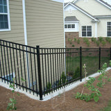 Fortress Building Products Versai 6-ft H x 2-in W Gloss Black Galvanized Steel Spaced Picket Privacy Fence Post