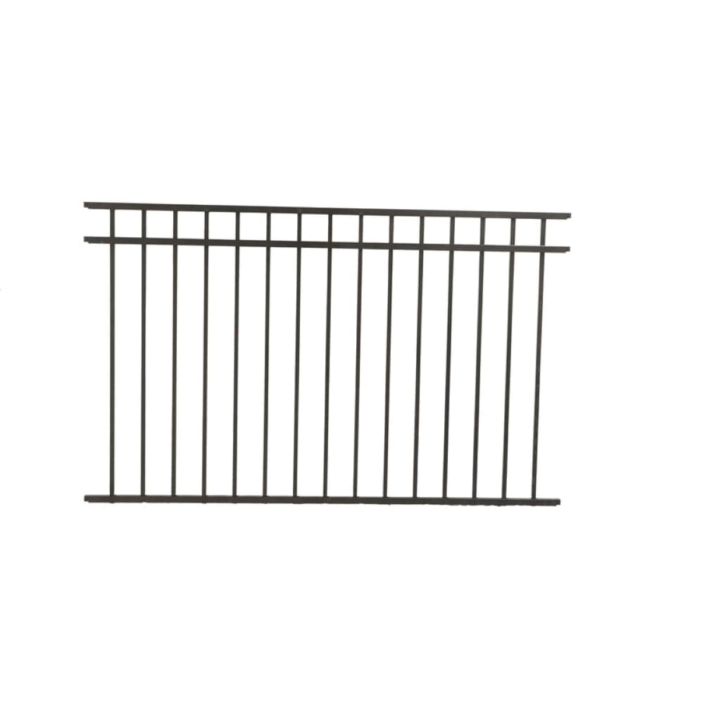 Fortress Building Products Athens 4-ft H x 6-ft W Gloss Black Aluminum Spaced Picket Flat-top Privacy Fence Panel