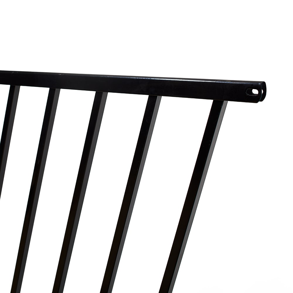 Fortress Building Products Versai 4-ft H x 8-ft W Gloss Black Steel Spaced Picket Flat-top Privacy Fence Panel