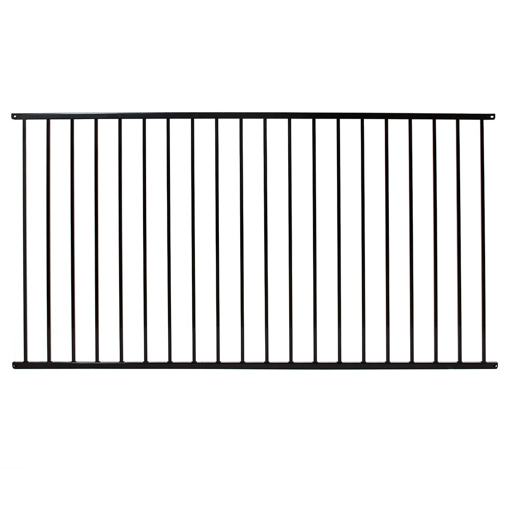 Fortress Building Products Versai 4-ft H x 8-ft W Gloss Black Steel Spaced Picket Flat-top Privacy Fence Panel