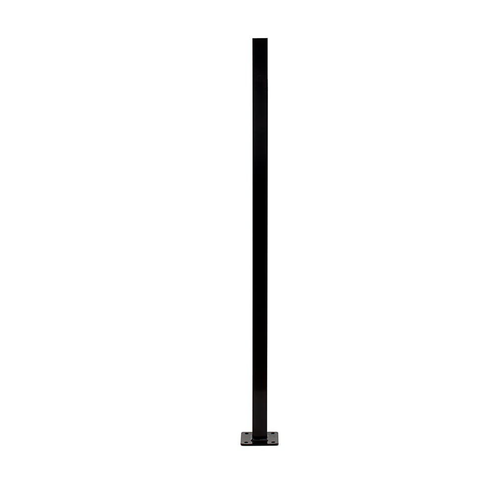 Fortress Building Products Versai 4-ft H x 2-in W Gloss Black Galvanized Steel Spaced Picket Privacy Fence Post