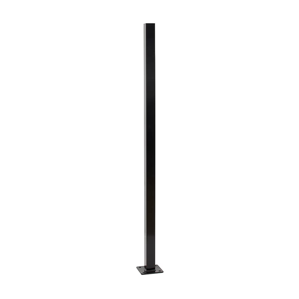 Fortress Building Products Versai 4-ft H x 2-in W Gloss Black Galvanized Steel Spaced Picket Privacy Fence Post