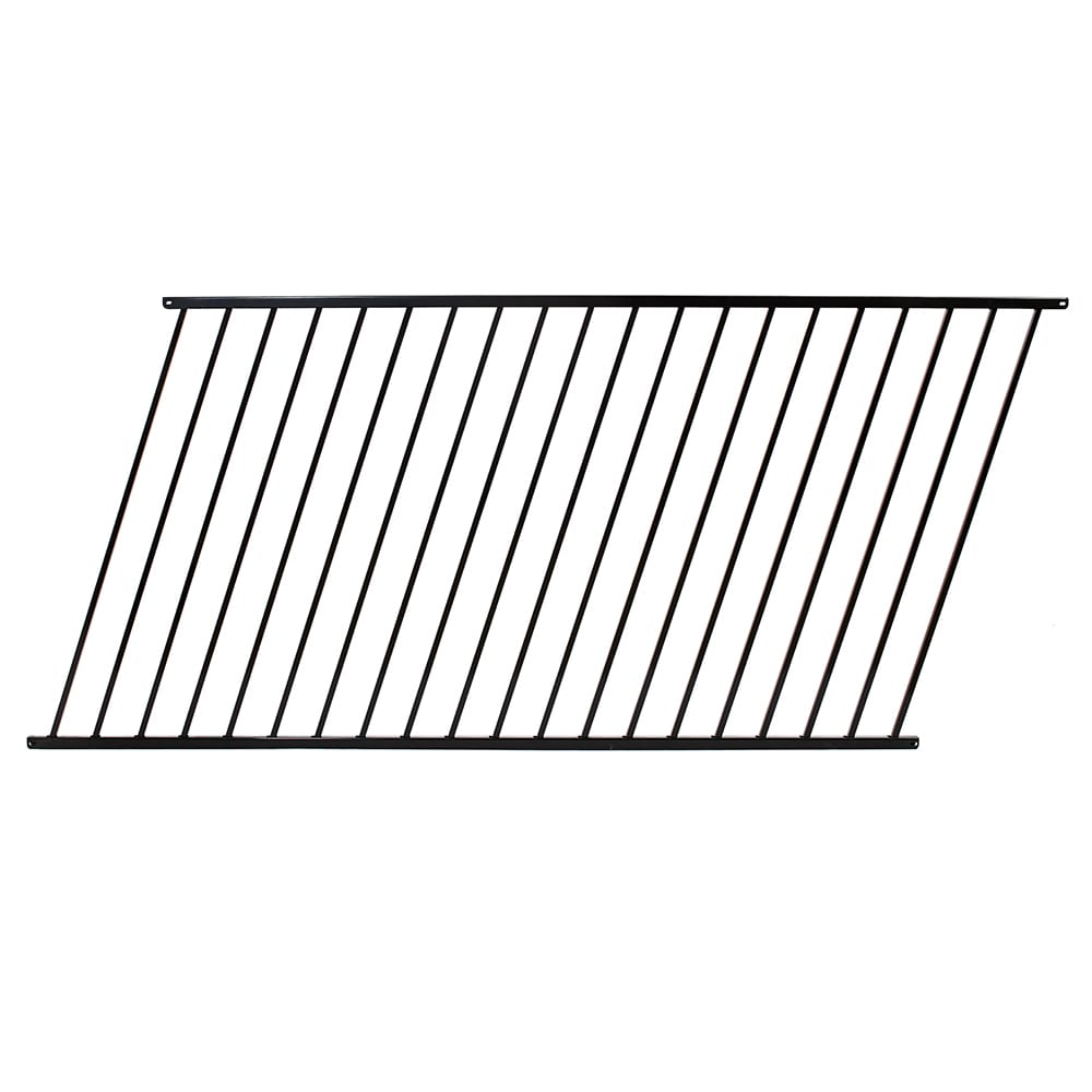 Fortress Building Products Versai 4-ft H x 8-ft W Gloss Black Steel Spaced Picket Flat-top Privacy Fence Panel