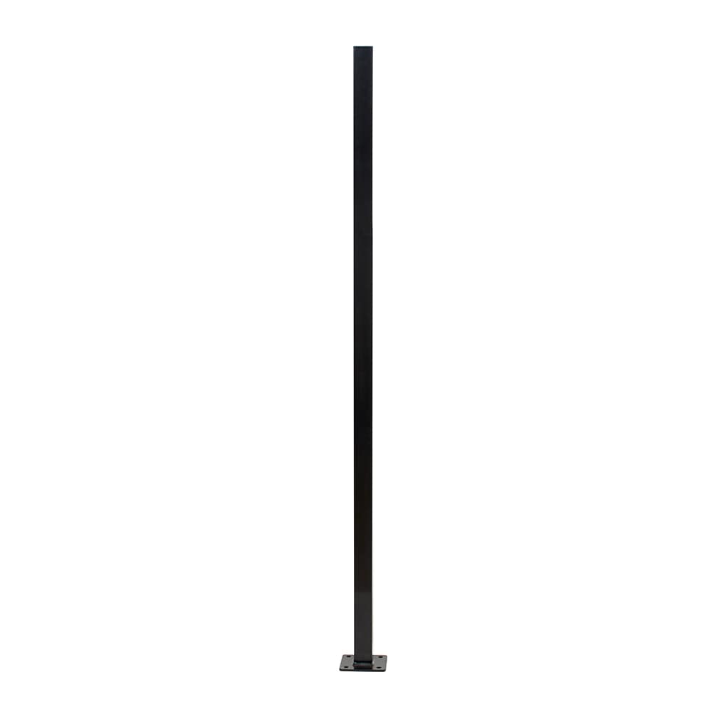 Fortress Building Products Versai 5-ft H x 2-in W Gloss Black Galvanized Steel Spaced Picket Privacy Fence Post