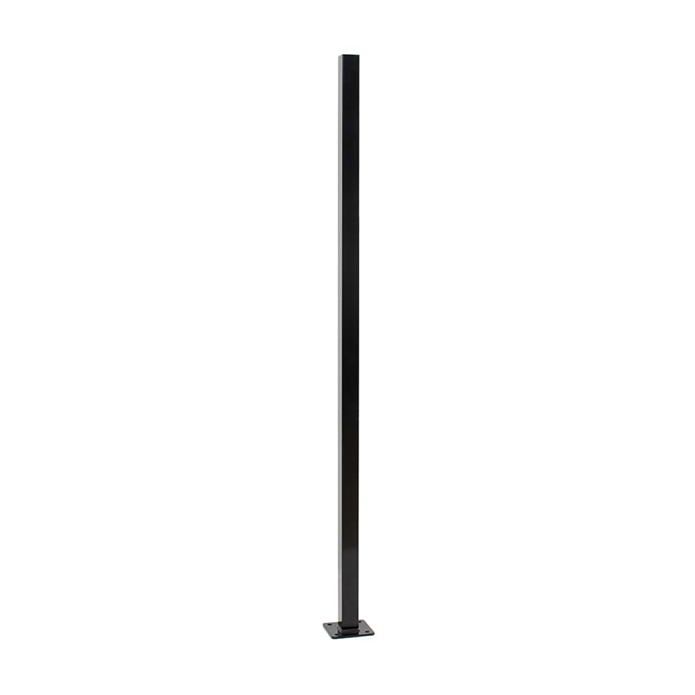 Fortress Building Products Versai 5-ft H x 2-in W Gloss Black Galvanized Steel Spaced Picket Privacy Fence Post