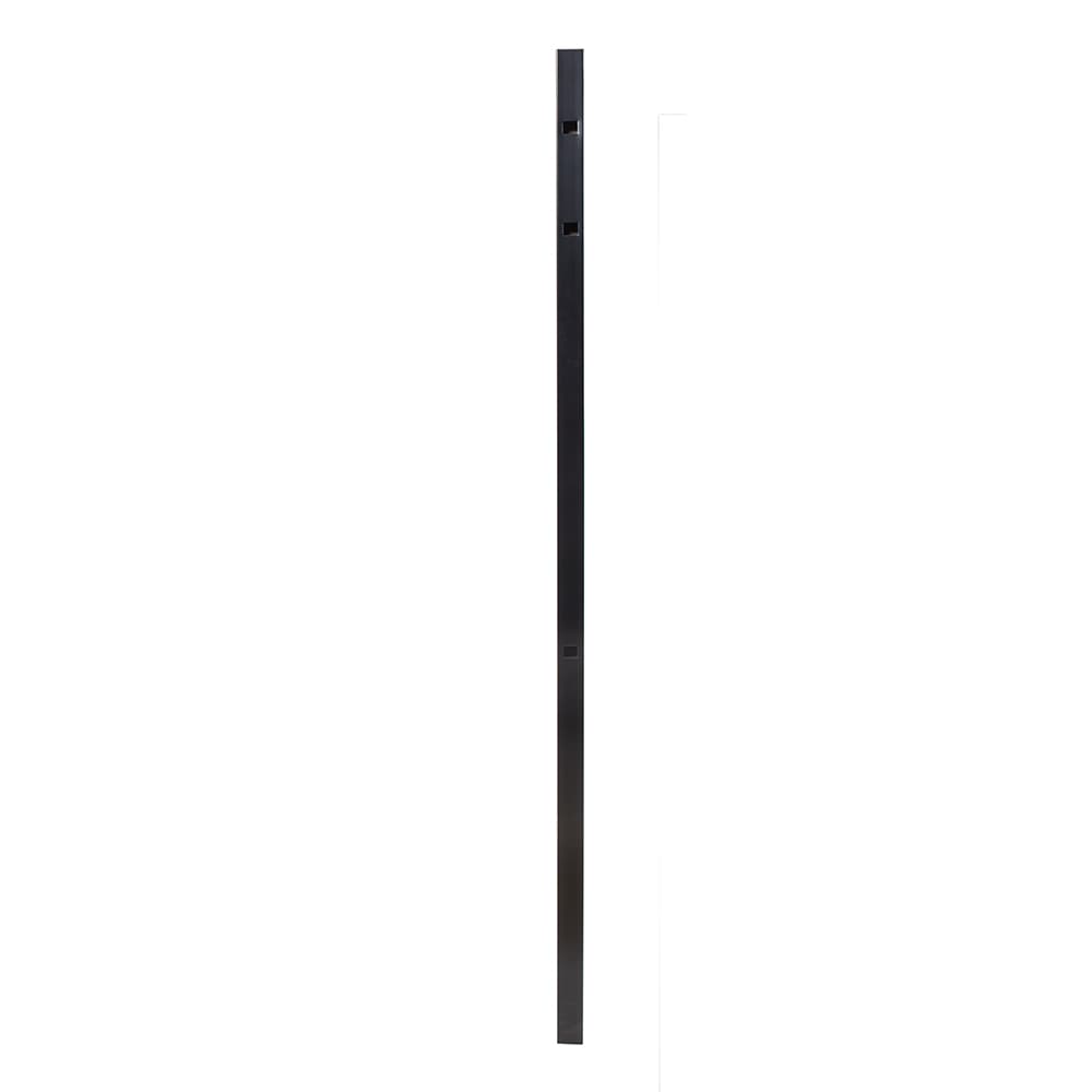 Fortress Building Products Athens 6-ft H x 2-in W Gloss Black Aluminum Spaced Picket Flat-top Privacy Corner Fence Post
