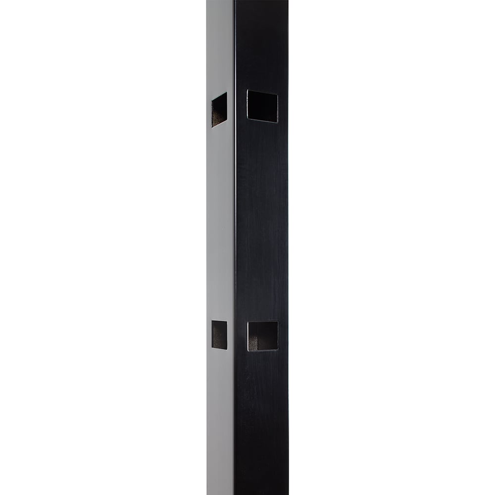 Fortress Building Products Athens 6-ft H x 2-in W Gloss Black Aluminum Spaced Picket Pressed-point Privacy Corner Fence Post