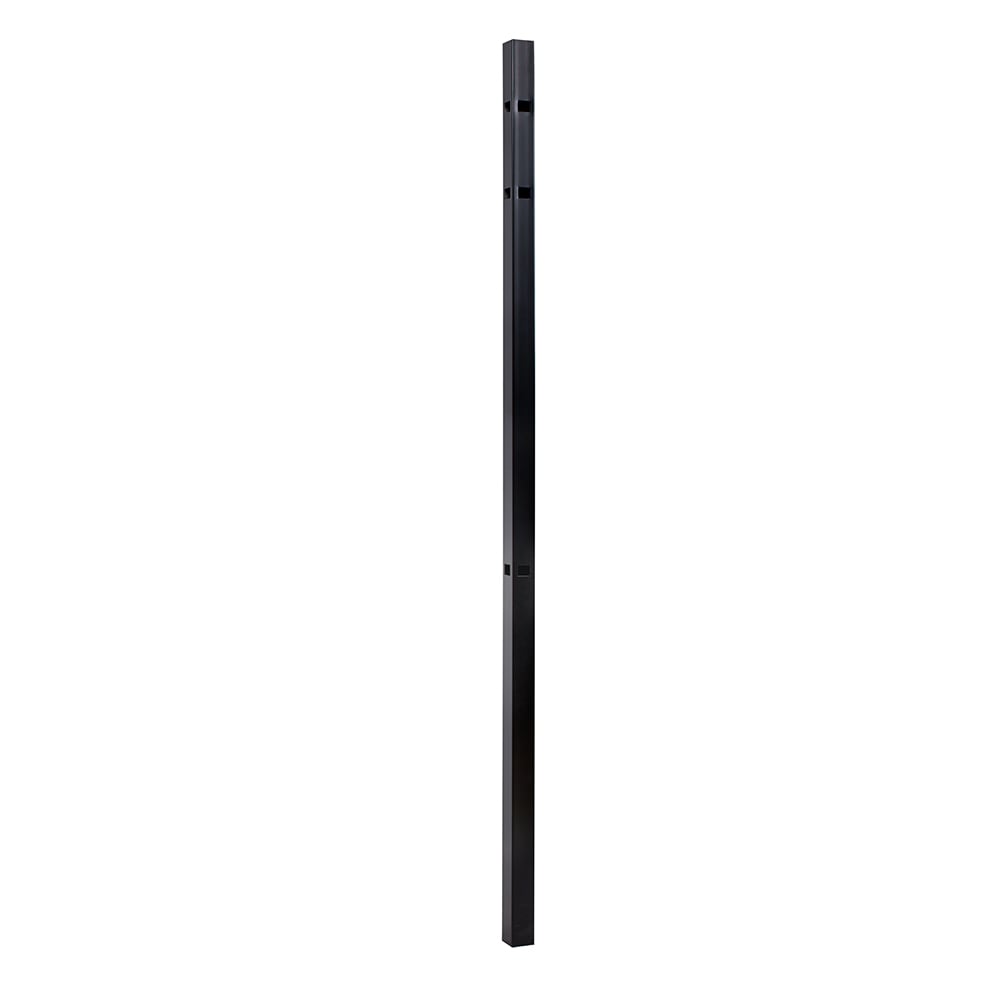 Fortress Building Products Athens 6-ft H x 2-in W Gloss Black Aluminum Spaced Picket Pressed-point Privacy Corner Fence Post