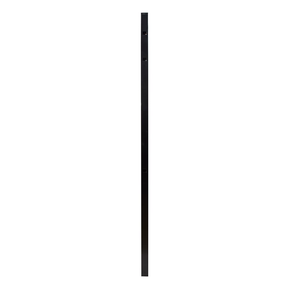 Fortress Building Products Athens 6-ft H x 2-in W Gloss Black Aluminum Spaced Picket Pressed-point Privacy End Fence Post