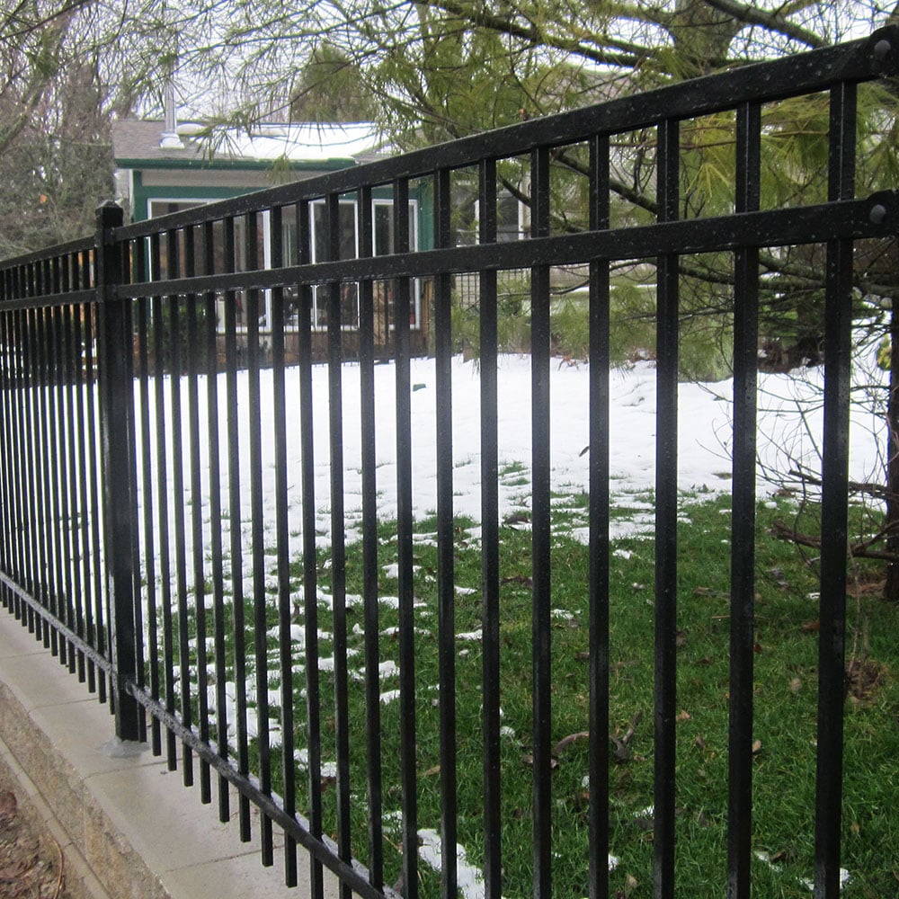 Fortress Building Products Versai 6-ft H x 2-in W Gloss Black Galvanized Steel Spaced Picket Privacy Fence Post