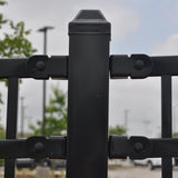 Fortress Building Products Versai 7-ft H x 2-in W Gloss Black Galvanized Steel Spaced Picket Privacy Fence Post
