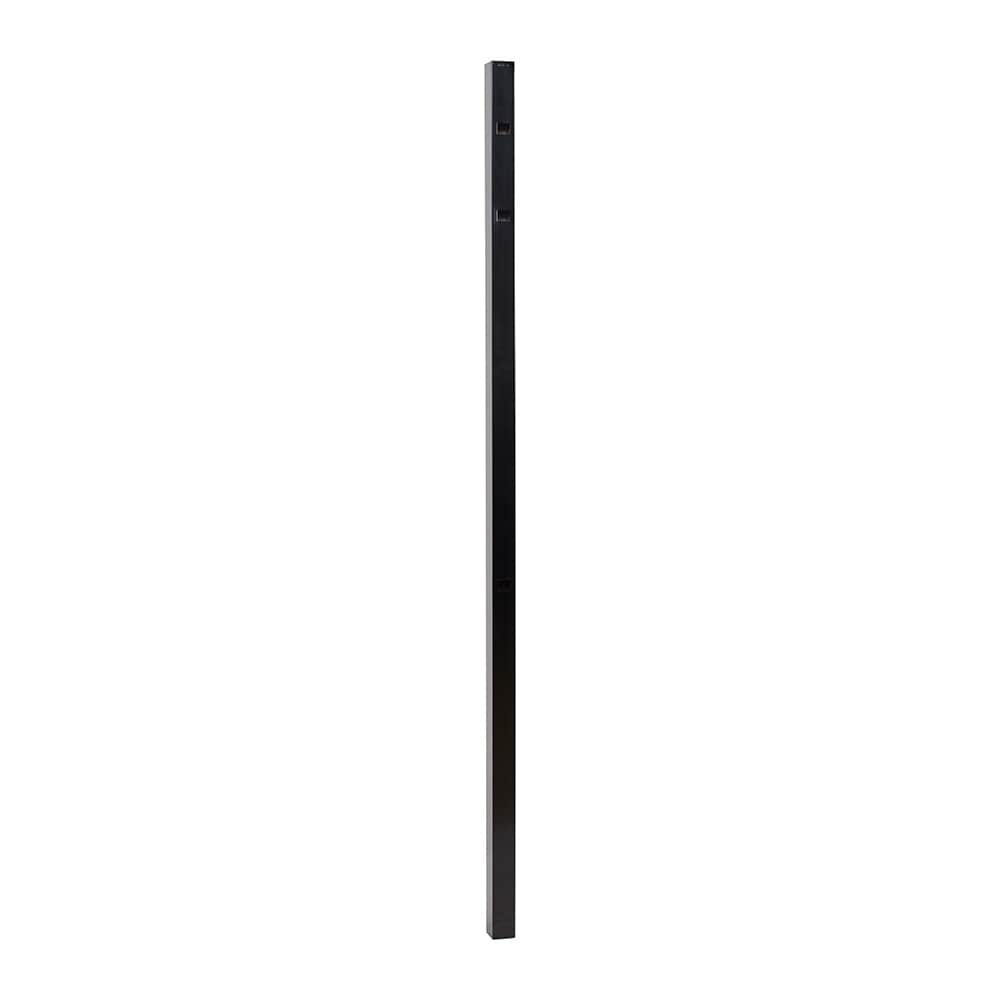 Fortress Building Products Athens 6-ft H x 2-in W Gloss Black Aluminum Spaced Picket Pressed-point Privacy Gate Fence Post
