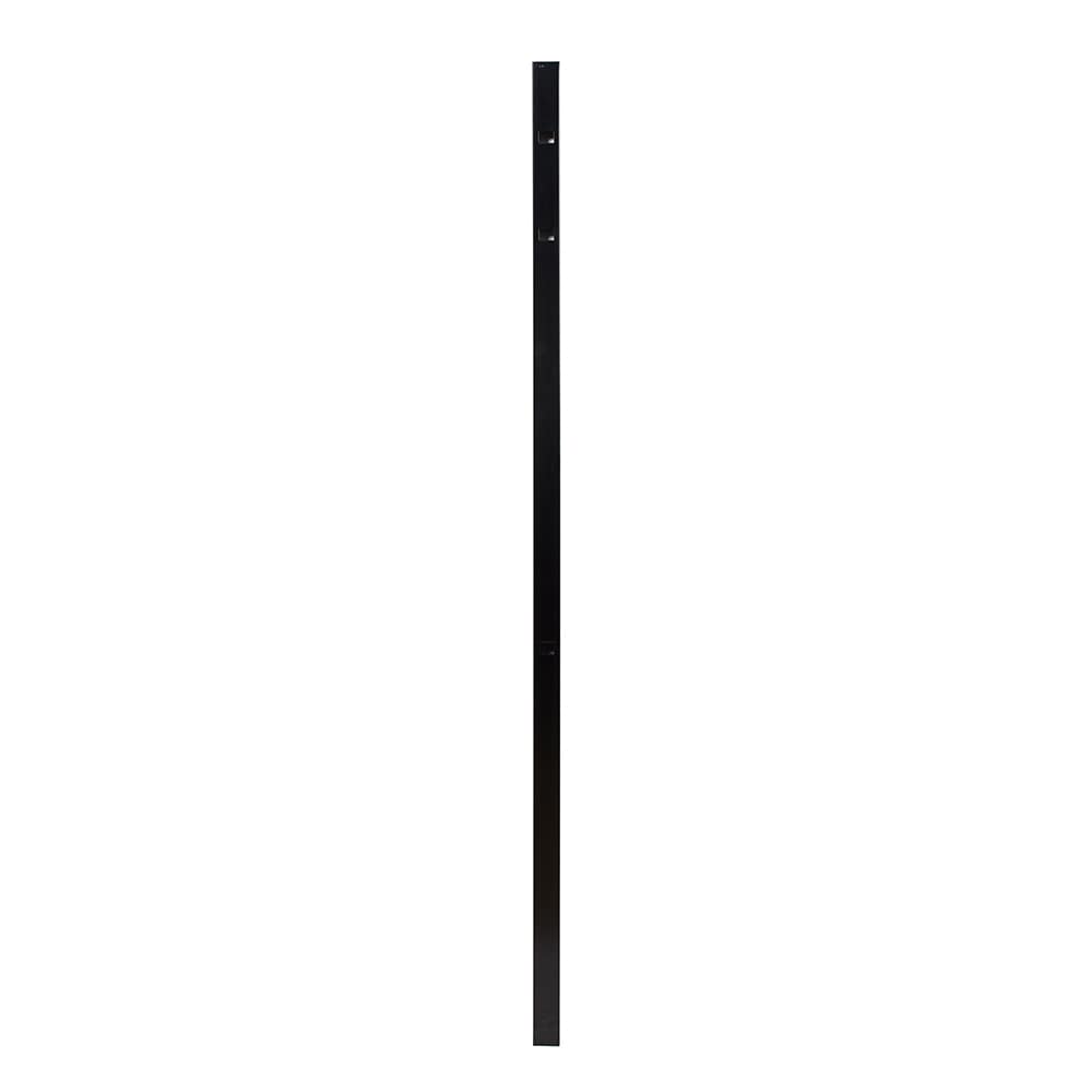 Fortress Building Products Athens 6-ft H x 2-in W Gloss Black Aluminum Spaced Picket Pressed-point Privacy Gate Fence Post