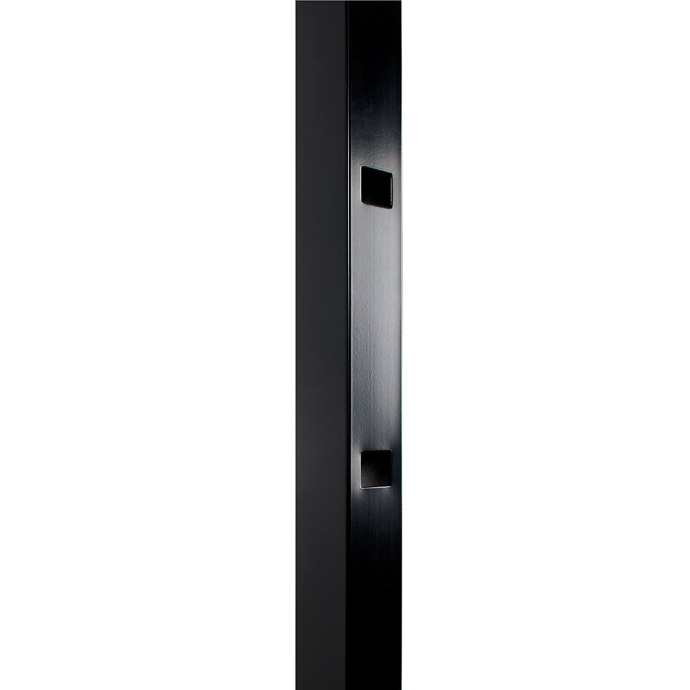 Fortress Building Products Athens 6-ft H x 2-in W Gloss Black Aluminum Spaced Picket Pressed-point Privacy Gate Fence Post