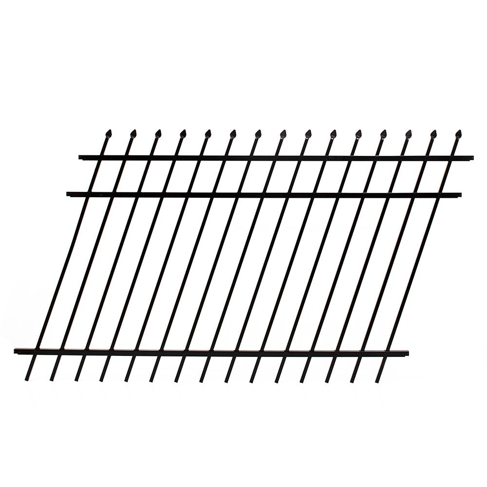 Fortress Building Products Athens 4-ft H x 6-ft W Gloss Black Aluminum Decorative Metal Pressed-point Privacy Fence Panel