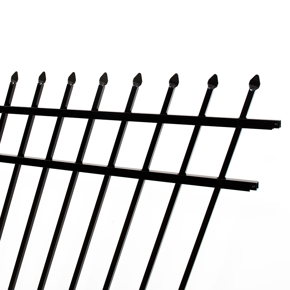 Fortress Building Products Athens 4-ft H x 6-ft W Gloss Black Aluminum Decorative Metal Pressed-point Privacy Fence Panel