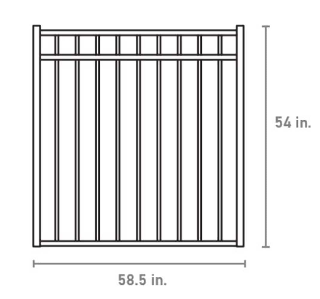 Fortress Building Products Versai 5-ft H x 5-ft W Gloss Black Powder-coated Galvanized Steel Spaced Picket Flat-top Privacy Walk-thru Fence Gate