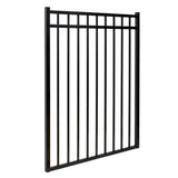 Fortress Building Products Athens 4-ft H x 5-ft W Gloss Black Powder-coated Aluminum Spaced Picket Flat-top Privacy Walk-thru Fence Gate