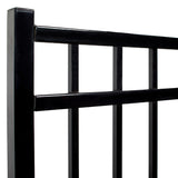 Fortress Building Products Athens 4-ft H x 5-ft W Gloss Black Powder-coated Aluminum Spaced Picket Flat-top Privacy Walk-thru Fence Gate