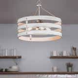 Progress Lighting Gulliver 4-Light Galvanized Farmhouse Drum Medium Hanging Pendant Light