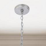 Progress Lighting Bradberry 5-Light Antique White and Galvanized Farmhouse Square Medium Hanging Pendant Light