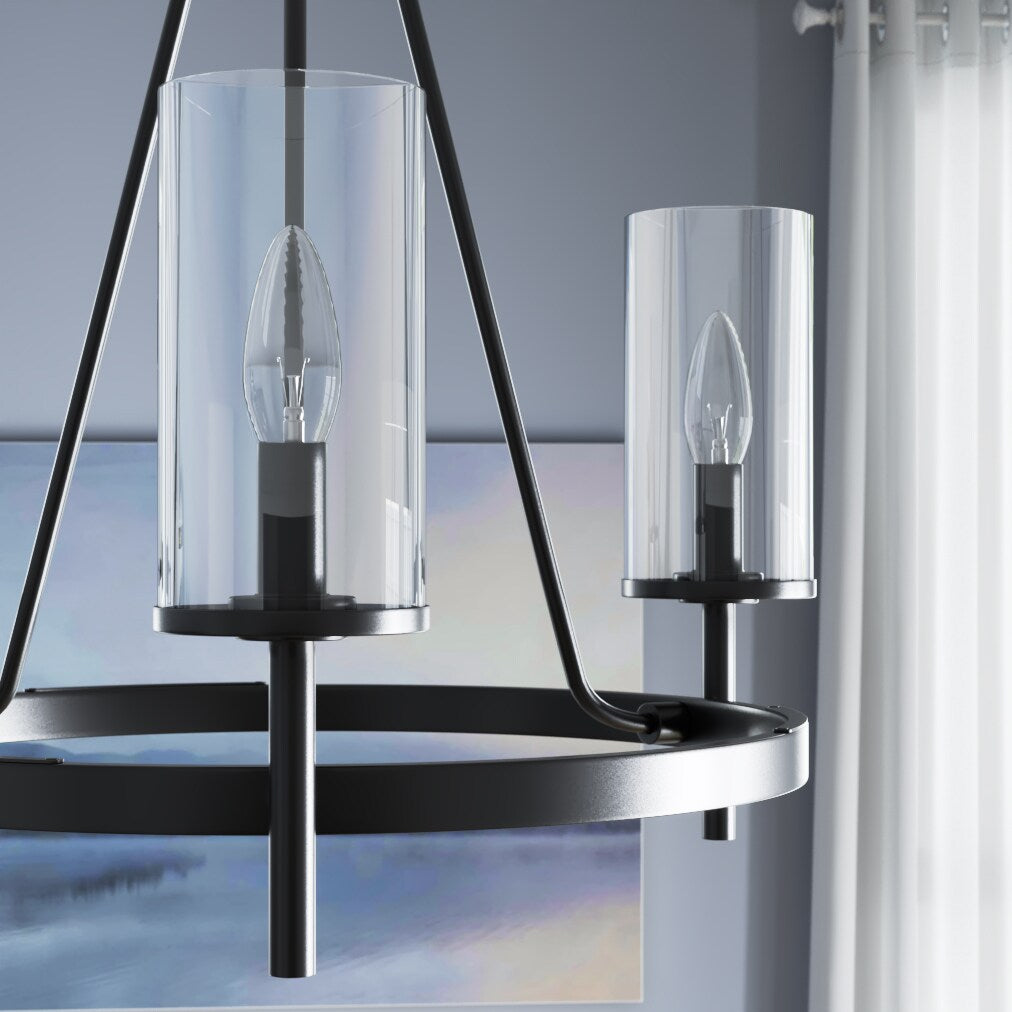 Progress Lighting Strahan 3-Light Black Transitional Chandelier, 25.75-in W x 23.87-in H