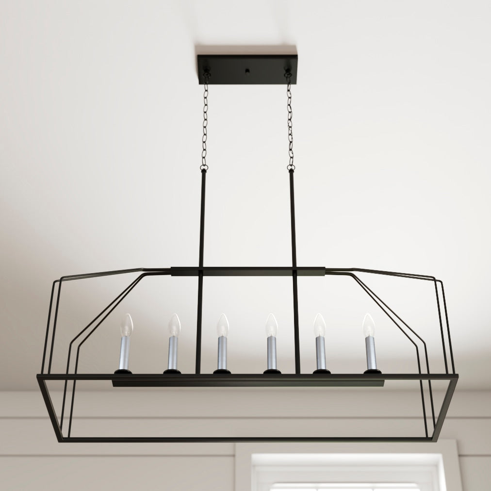 Progress Lighting Frisco 6-Light Nickel Transitional Chandelier