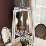 Progress Lighting Forrester 3-Light Antique White and Galvanized Farmhouse Lantern Medium Hanging Pendant Light