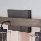 Progress Lighting Bradberry 3-Light Gray Farmhouse Vanity Light, 24-in