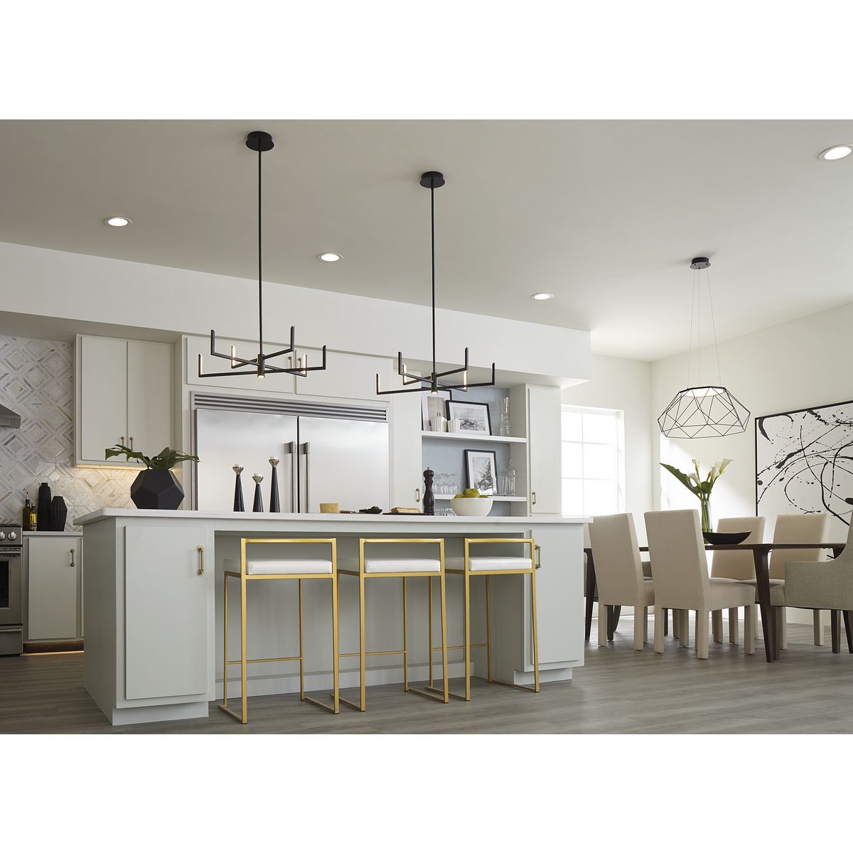 Progress Lighting Pivot Led 7-Light Matte Black Modern/ContemporaryLED Chandelier