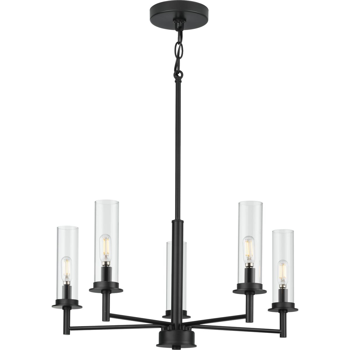 Progress Lighting Kellwyn 5-Light Matte Black Traditional Chandelier