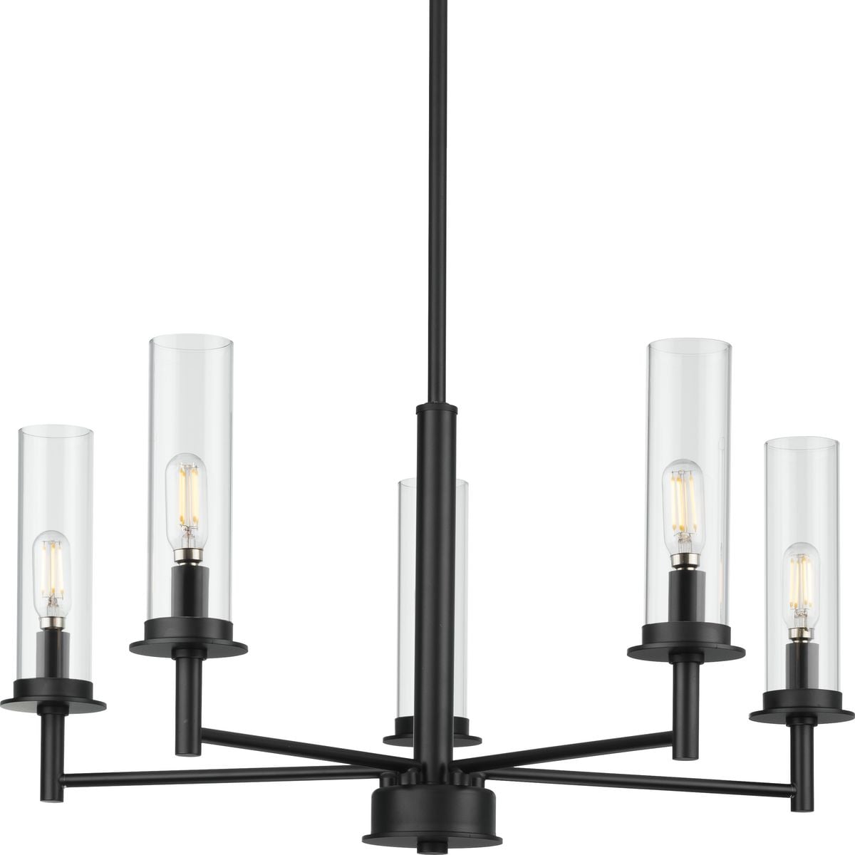 Progress Lighting Kellwyn 5-Light Matte Black Traditional Chandelier
