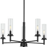 Progress Lighting Kellwyn 5-Light Matte Black Traditional Chandelier
